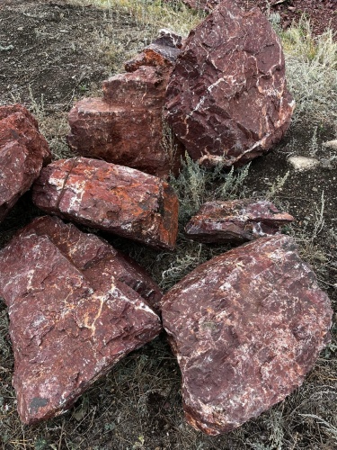 Камни для ландшафтного дизайна красно-фиолетовые 10-60 килограмм купить в Туле