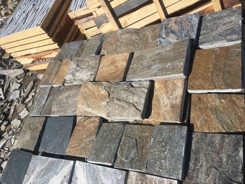 Плитка пилёная златолит Уральский для цоколя, отмостки купить в Туле