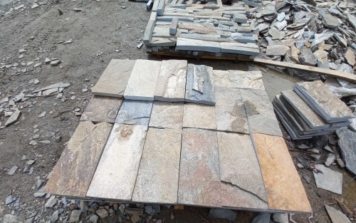 Плитка пилёная златолит Уральский для цоколя, отмостки купить в Туле