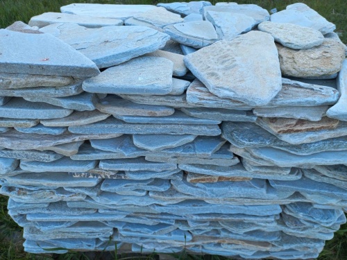 Плитняк златолит зелёный галтованный для цоколя купить в Туле